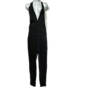 Joes Jeans Kaira Tuxedo Black Hook & Loop Corset Sleeveless Lyocell Jumpsuit XS